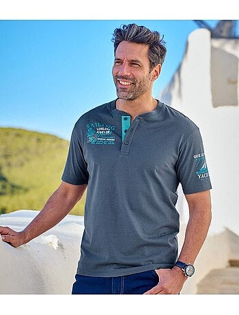 Lot de 2 tee-shirts col tunisien sailing - atlas for men