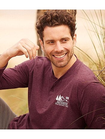 Lot de 2 Tee-Shirts Col Tunisien Unis - ATLAS FOR MEN