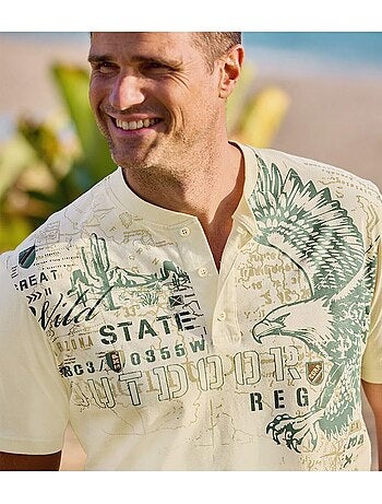 Lot de 2 tee-shirts col tunisien usa - atlas for men