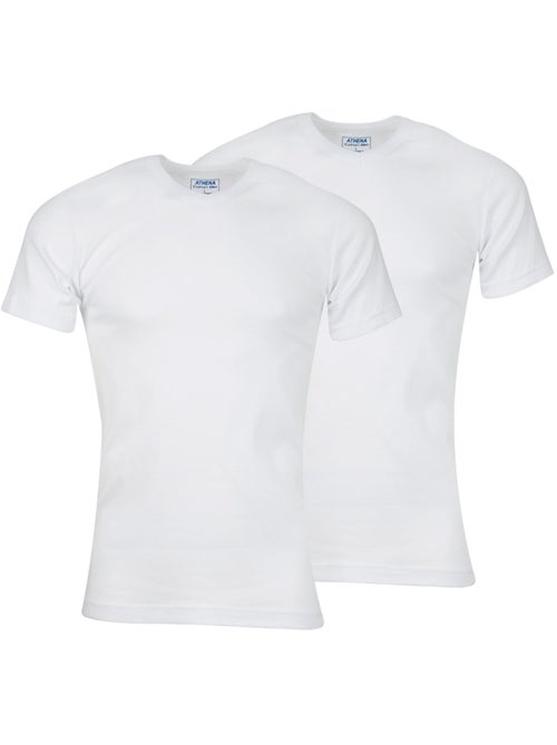 Lot de 2 tee-shirts col V homme Coton Bio Athena - Kiabi