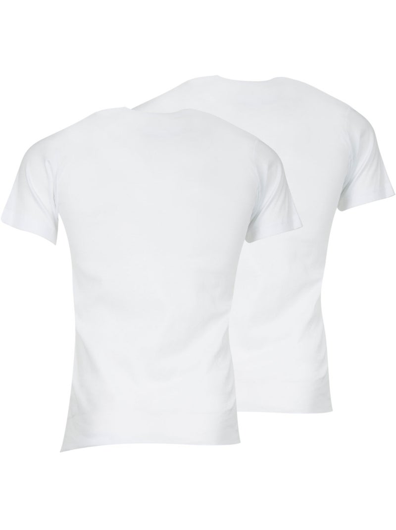 Lot de 2 tee-shirts col V homme Coton Bio Athena Blanc Blanc - Kiabi