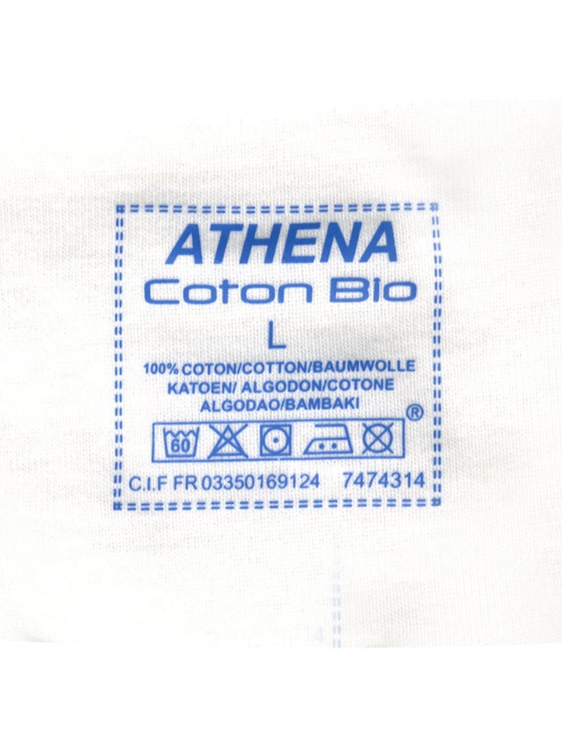 Lot de 2 tee-shirts col V homme Coton Bio Athena Blanc Blanc - Kiabi
