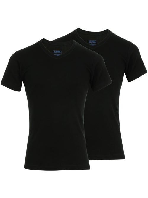 Lot de 2 Tee shirts col V homme Coton Bio Athena - Kiabi