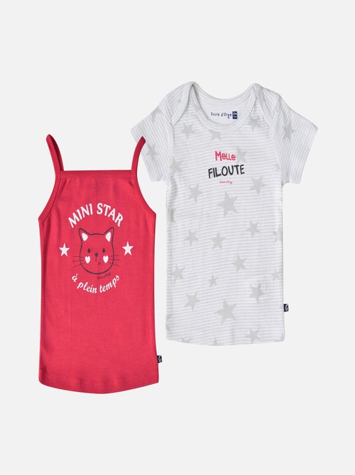 LOT DE 2 TEE SHIRTS FILLE ERMANDA - Kiabi