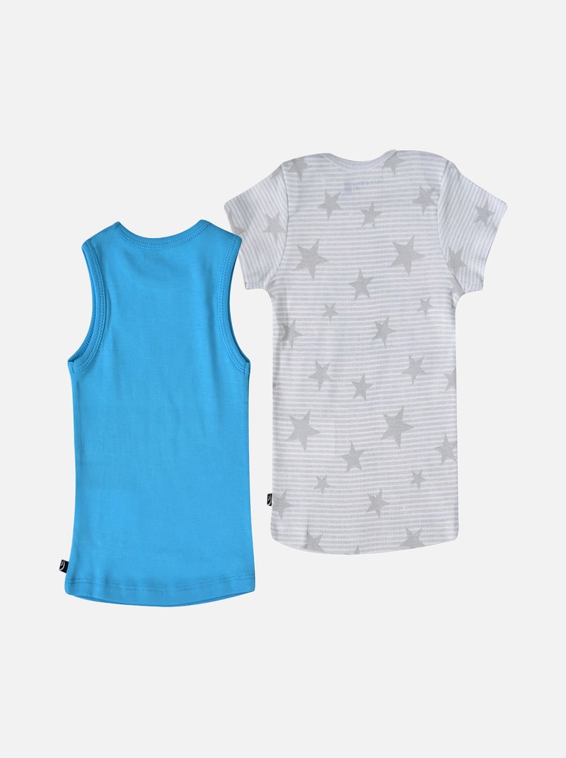 LOT DE 2 TEE SHIRTS GARCON EVEDNI Bleu - Kiabi