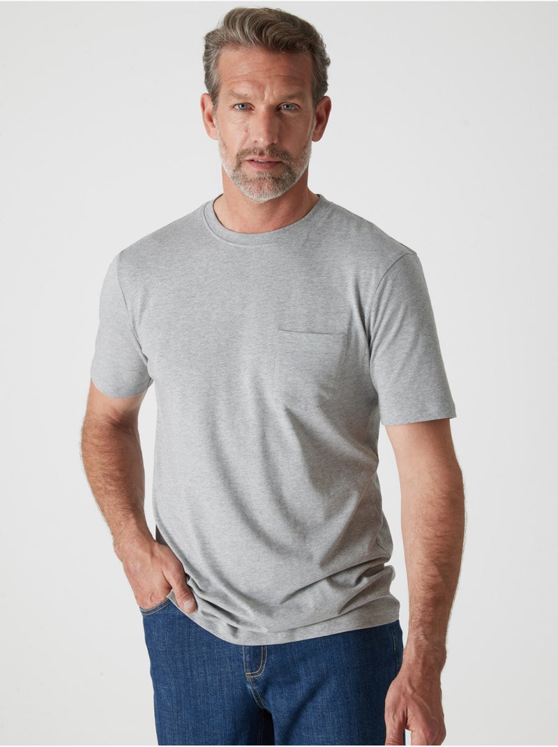 Lot de 2 tee-shirts homme effet chiné - DAXON Bleu Gris - Kiabi