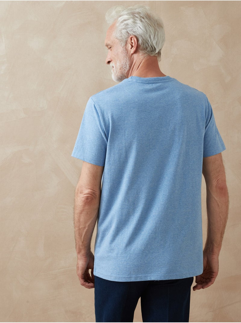 Lot de 2 tee-shirts homme effet chiné - DAXON Bleu Gris - Kiabi