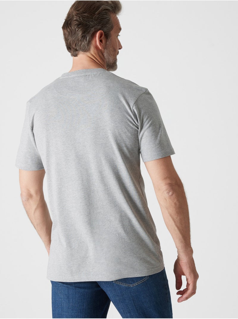 Lot de 2 tee-shirts homme effet chiné - DAXON Bleu Gris - Kiabi
