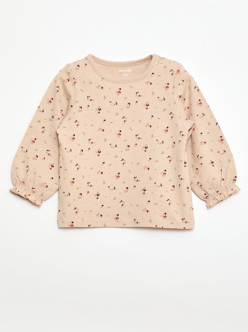 Lot de 2 tee-shirts imprimés Beige/blanc - Kiabi
