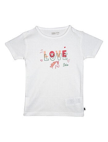 LOT DE 2 TEE SHIRTS JUSTINA MANCHES COURTES ENFANT