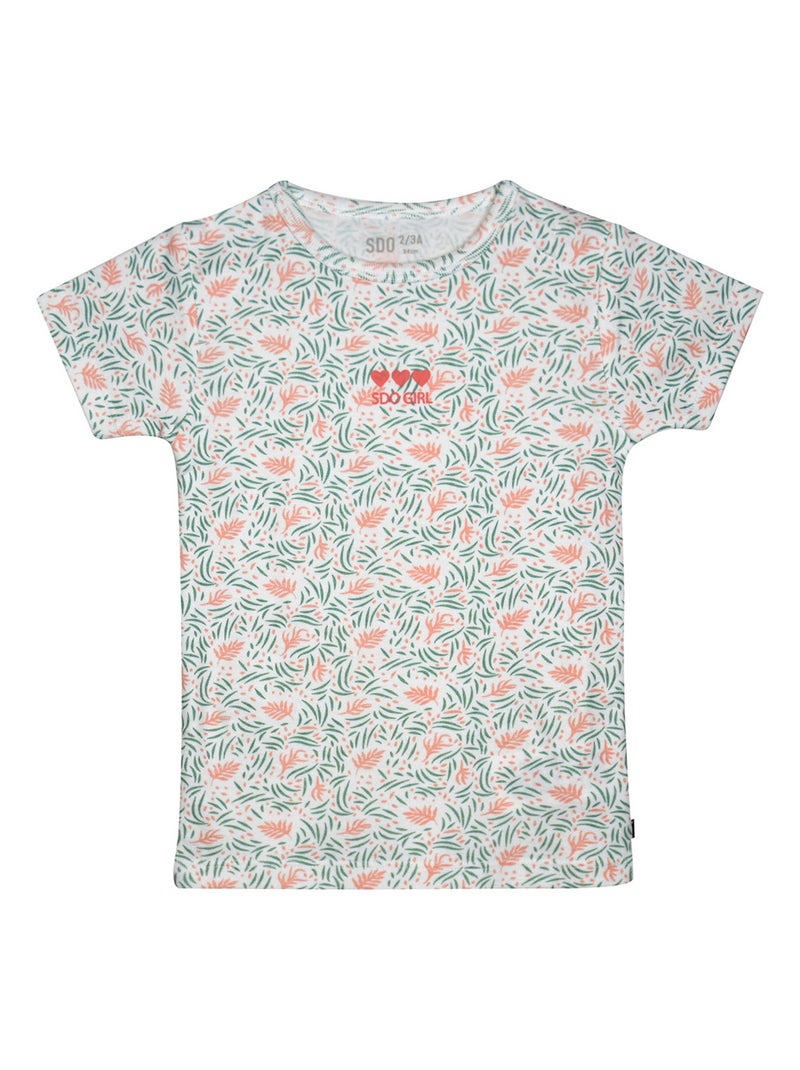 LOT DE 2 TEE SHIRTS JUSTINA MANCHES COURTES ENFANT Rose - Kiabi