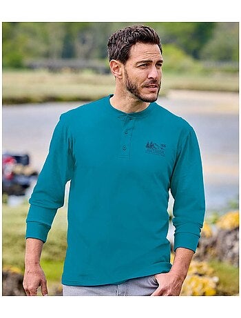 Lot de 2 Tee-Shirts Manches Longues Col Tunisien - ATLAS FOR MEN