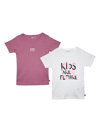 LOT DE 2 TEE SHIRTS MARIANA MANCHES COURTES ENFANT