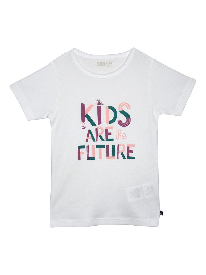 LOT DE 2 TEE SHIRTS MARIANA MANCHES COURTES ENFANT Violet - Kiabi