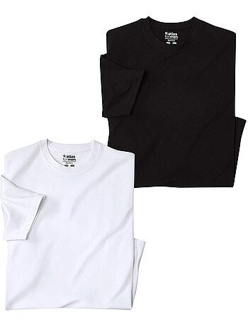 Lot de 2 Tee-Shirts MC Col Rond Unis - ATLAS FOR MEN