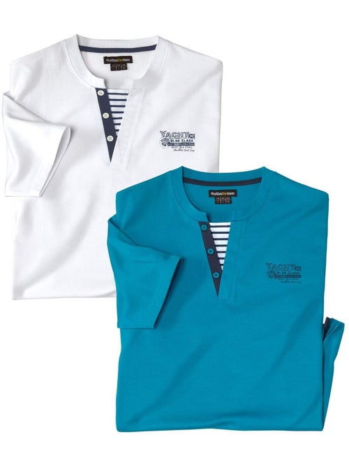 Lot de 2 Tee-Shirts Palm Club - ATLAS FOR MEN - Kiabi Lot de 2 Tee-Shirts Palm Club - ATLAS FOR MEN - Kiabi