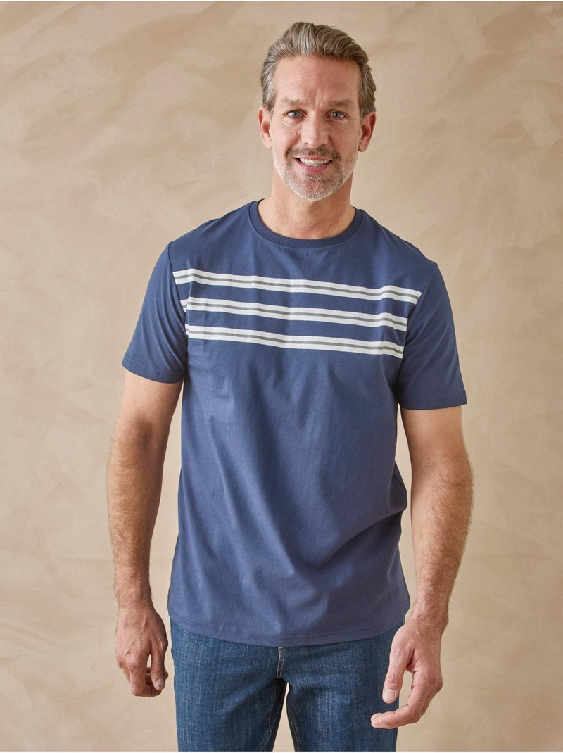 Lot de 2 tee-shirts rayés homme - DAXON Bleu - Kiabi