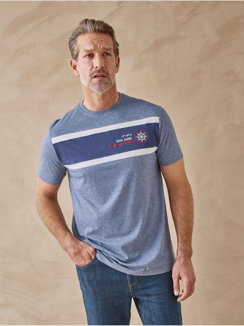 Lot de 2 tee-shirts rayés homme - DAXON Bleu - Kiabi