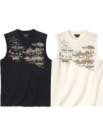 Lot de 2 Tee-Shirts Sans Manches Saharian Road - ATLAS FOR MEN