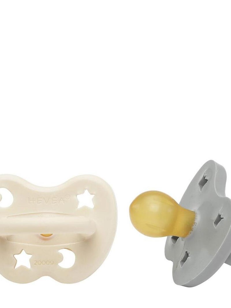 Lot de 2 tétine ronde Milky white et Gorgeous grey 3-36 mois Multicolore - Kiabi