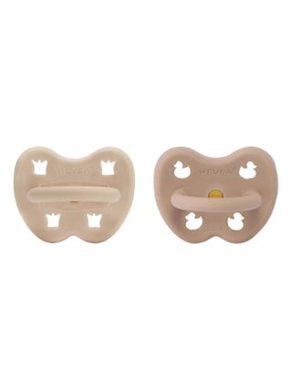 Lot de 2 tétine ronde Sand et Tan Beige 3-36 mois