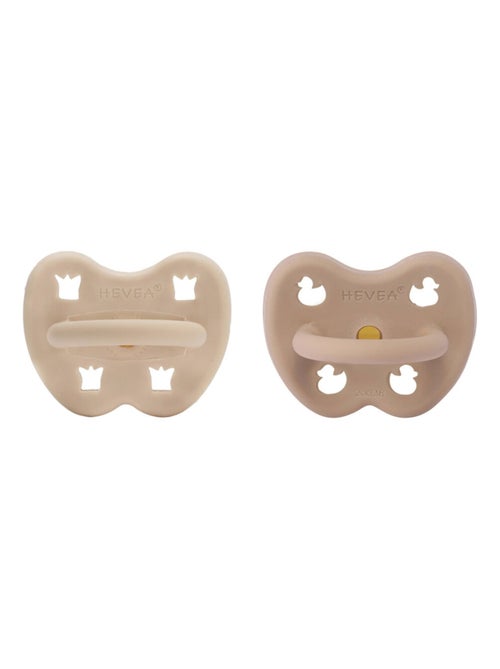Lot de 2 tétine ronde Sand et Tan Beige 3-36 mois - Kiabi