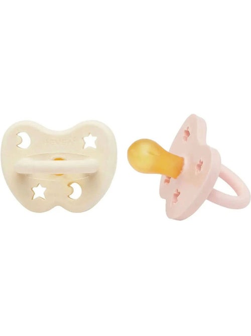 Lot de 2 tétines rondes Milky white et Powder pink 3-36 mois - Kiabi