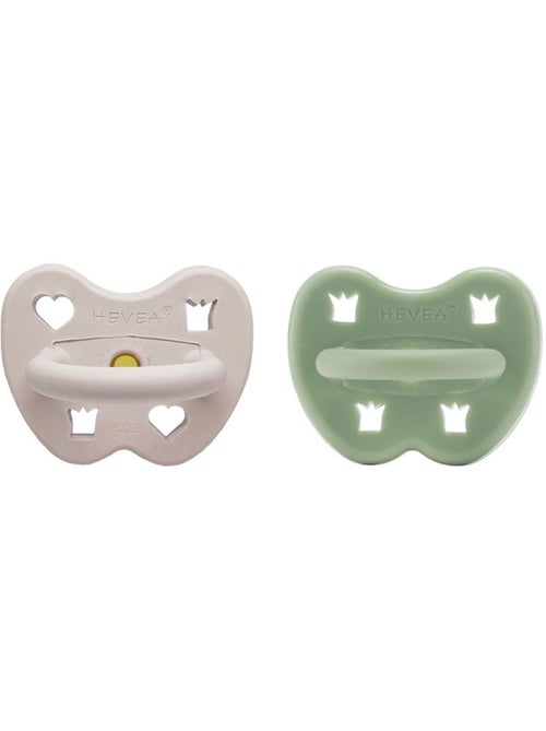 Lot de 2 tétines rondes moss green et soft pebble 3-36 mois - Kiabi