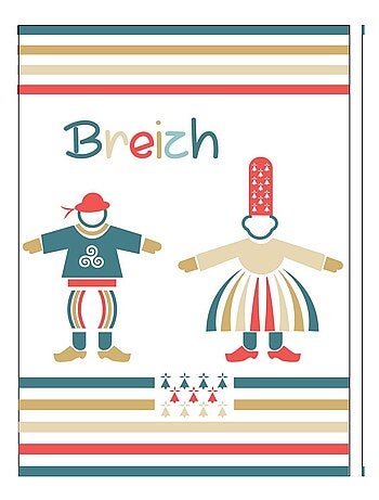 Lot de 2 torchon Couple de bigouden