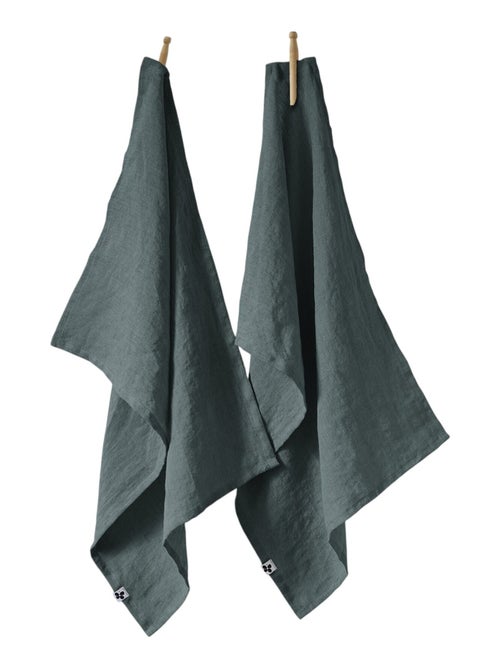 Lot de 2 torchon essuie-vaisselle lin Collection Soline - Kiabi