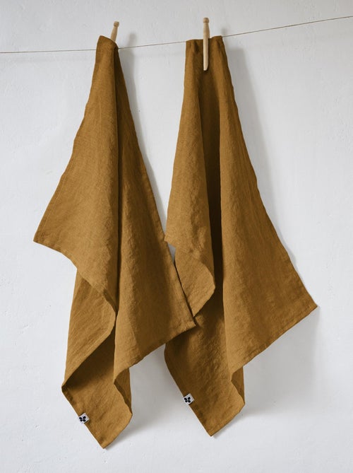 Lot de 2 torchon essuie-vaisselle lin Collection Soline - Kiabi