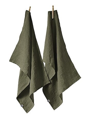 Lot de 2 torchon essuie-vaisselle lin Collection Soline