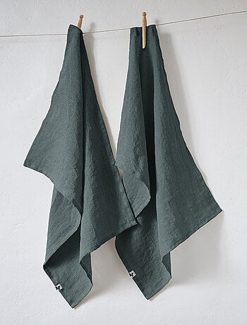 Lot de 2 torchon essuie-vaisselle lin Collection Soline