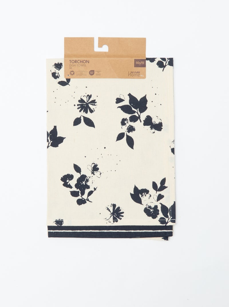 Lot de 2 torchons - Kiabi Home Beige - Kiabi