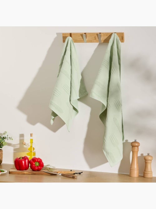 Lot de 2 torchons 45x70cm TERRY - Kiabi Lot de 2 torchons 45x70cm TERRY - Kiabi