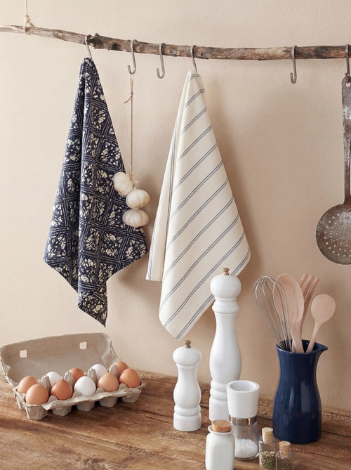 Lot de 2 torchons 50 x 70 cm - Kiabi Home - Kiabi Lot de 2 torchons 50 x 70 cm - Kiabi Home - Kiabi