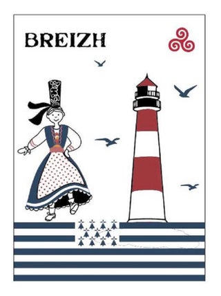 Lot de 2 torchons 50 x 70 cm Bigouden breizh bretagne