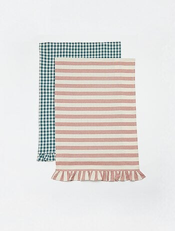 Lot de 2 torchons à volants (50x70 cm)