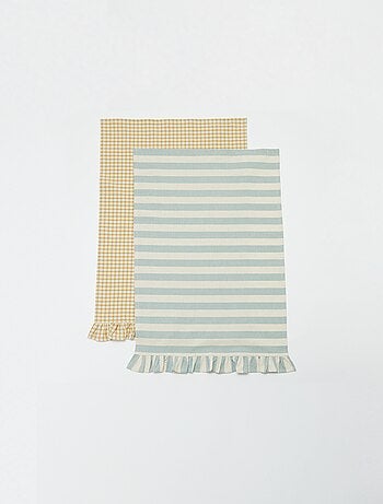 Lot de 2 torchons à volants (50x70 cm)