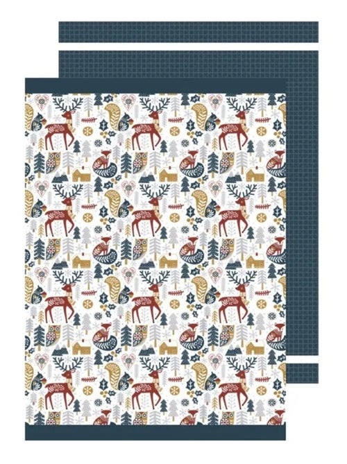 Lot de 2 torchons Animaux d hiver - Kiabi