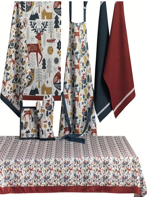 Lot de 2 torchons Animaux d hiver - Kiabi