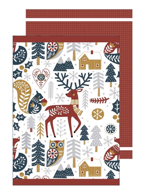 Lot de 2 torchons Animaux d hiver - Kiabi