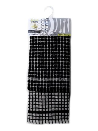 Lot de 2 torchons CARRE EPONGE noir