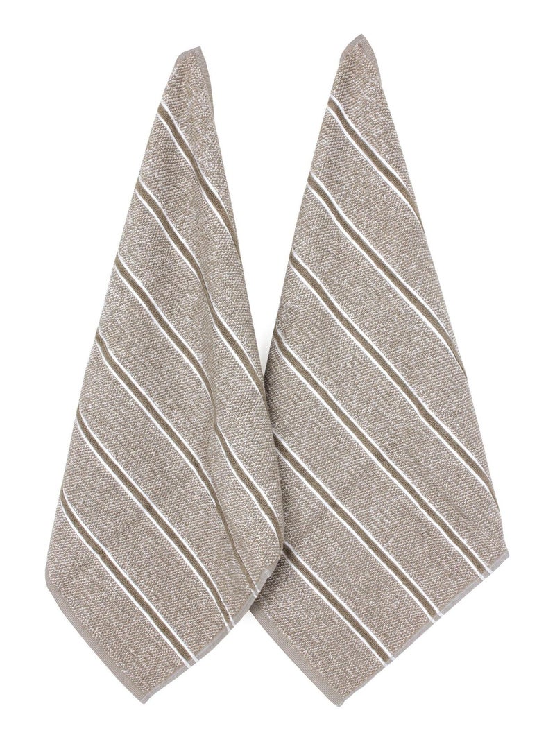 Lot de 2 torchons cuisine éponge CHECKS 50x50 cm Beige - Kiabi