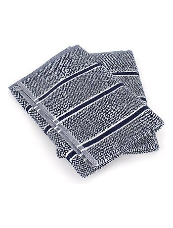 Lot de 2 torchons cuisine éponge CHECKS 50x50 cm