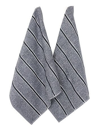 Lot de 2 torchons cuisine éponge CHECKS 50x50 cm