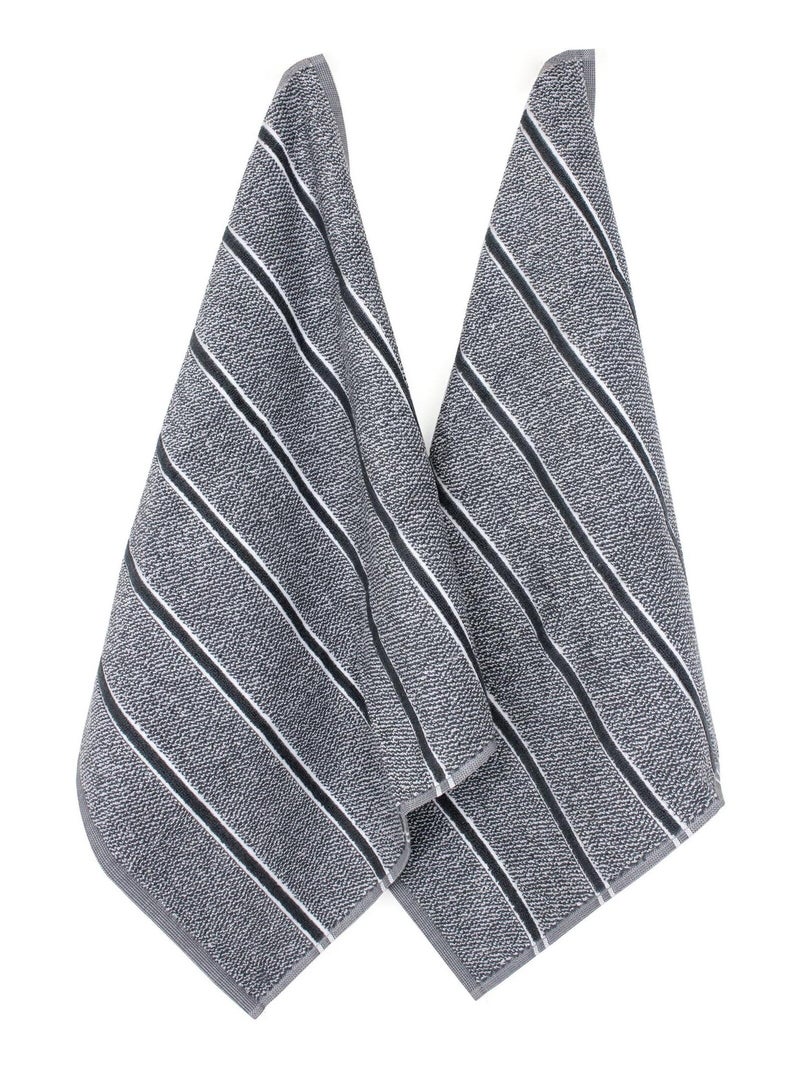 Lot de 2 torchons cuisine éponge CHECKS 50x50 cm Gris - Kiabi