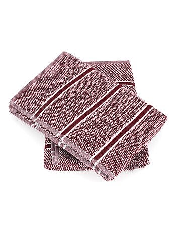 Lot de 2 torchons cuisine éponge CHECKS 50x50 cm