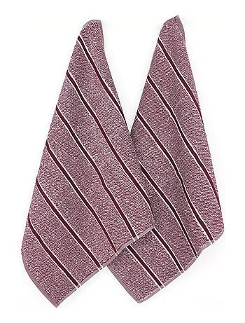 Lot de 2 torchons cuisine éponge CHECKS 50x50 cm