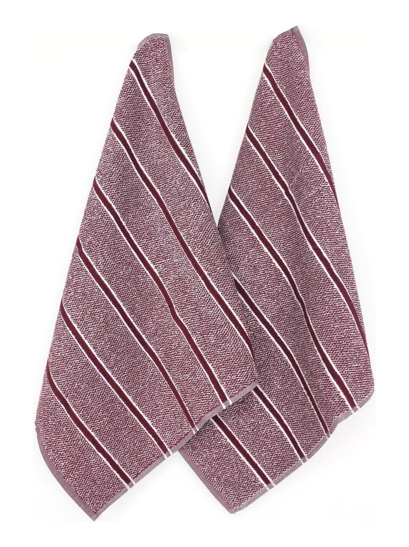 Lot de 2 torchons cuisine éponge CHECKS 50x50 cm Rouge - Kiabi